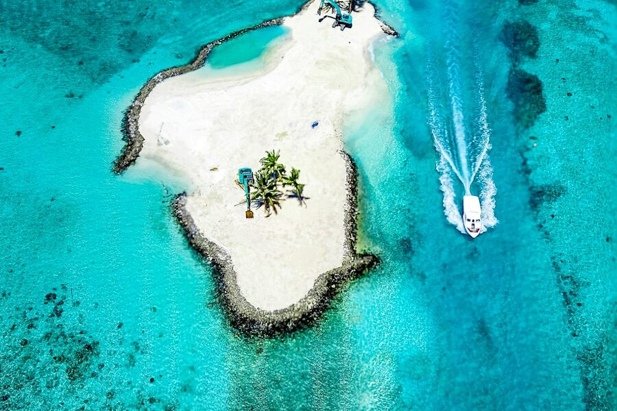 aerial photography of island